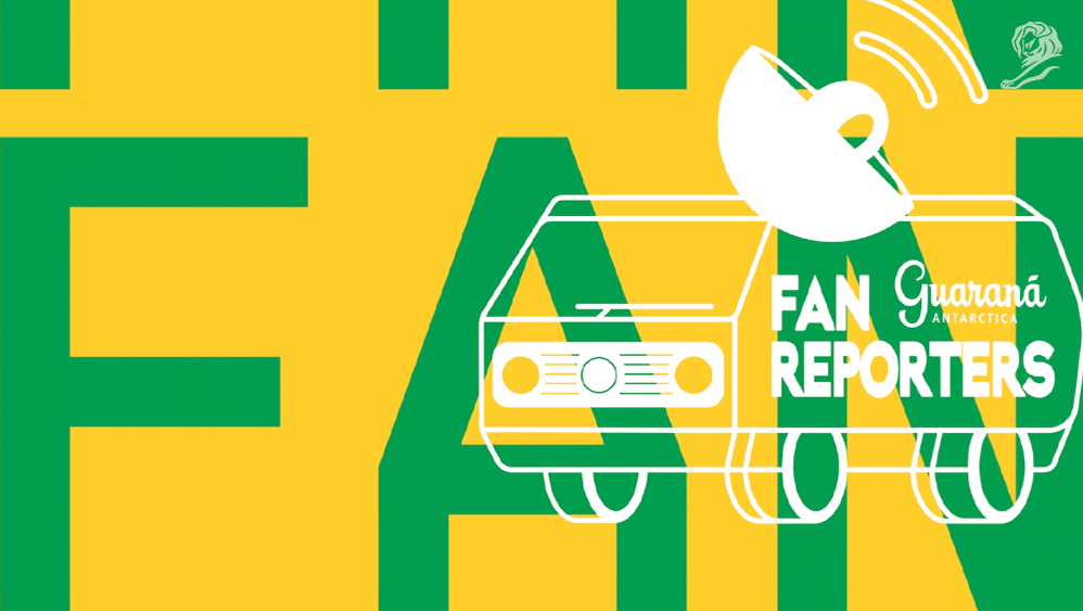 Guaraná Antarctica Fan Reporters campaign logo featuring a van with a satellite dish.